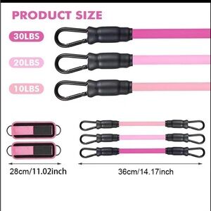 Pink Resistance Band Set for Women - 10/20/30 LB Workout Bands